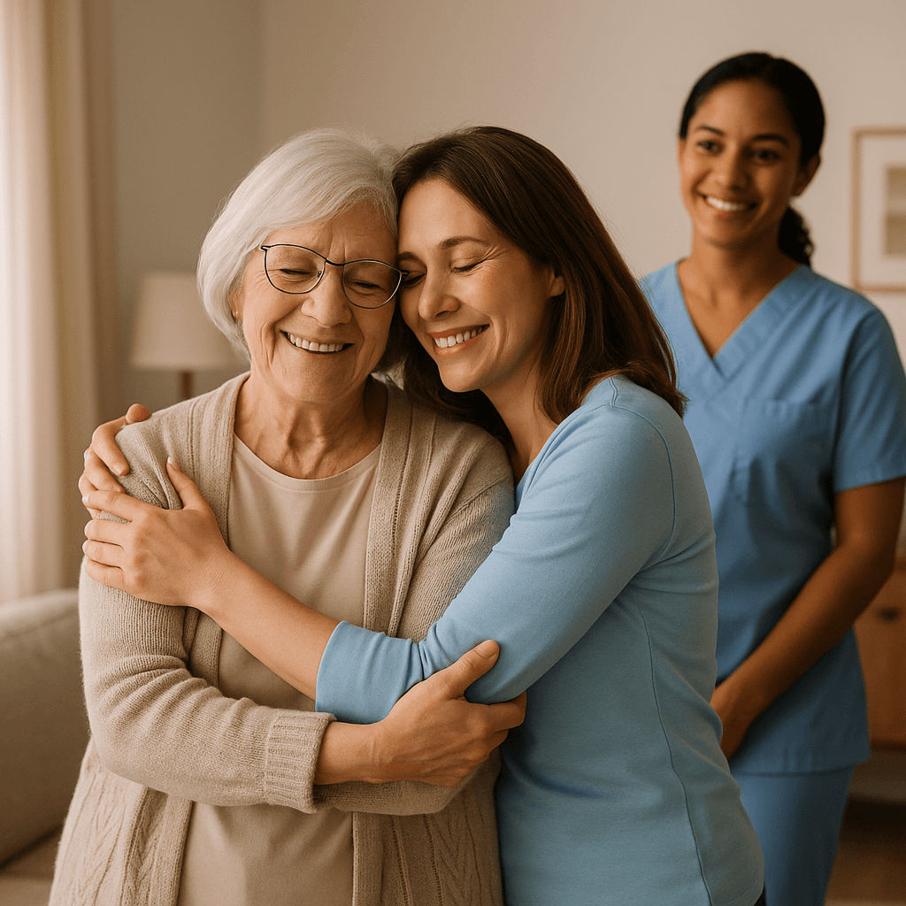Guardian caregiver offering meaningful connection